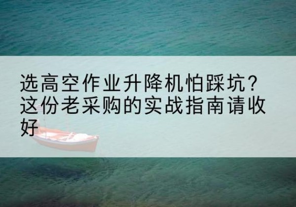 淳安高空作业升降机厂家推荐-选高空作业升降机怕踩坑？这份老采购的实战指南请收好